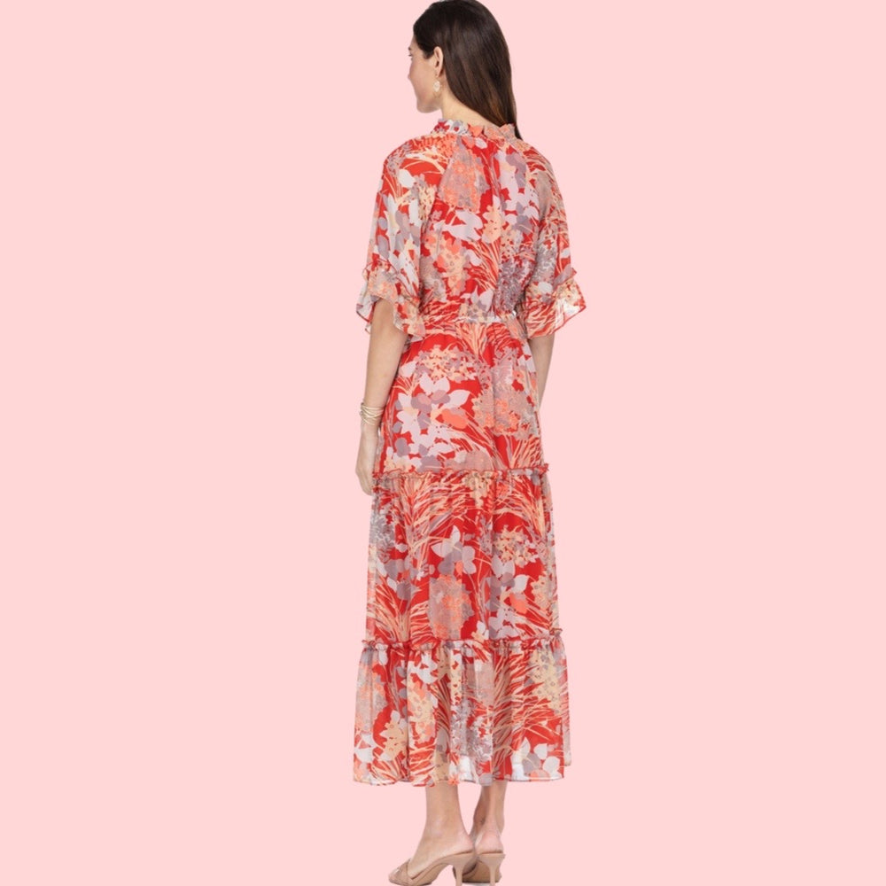
            
                Load image into Gallery viewer, Red Wheat Cinched Waist Maxi Dress
            
        