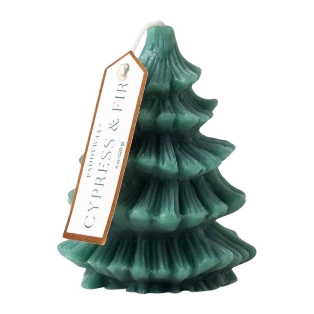 Cypress & Fir Short Tree Totem Candle with Hangtag