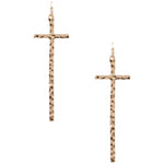 The Beth Worn Gold Metal Cross Earrings