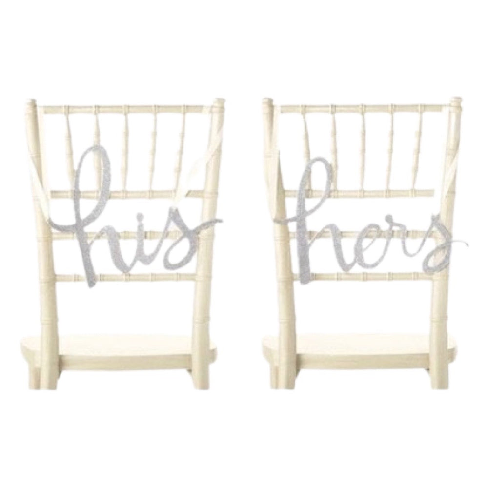 Kate Spade Wedding His Hers Glitter Chair Signs