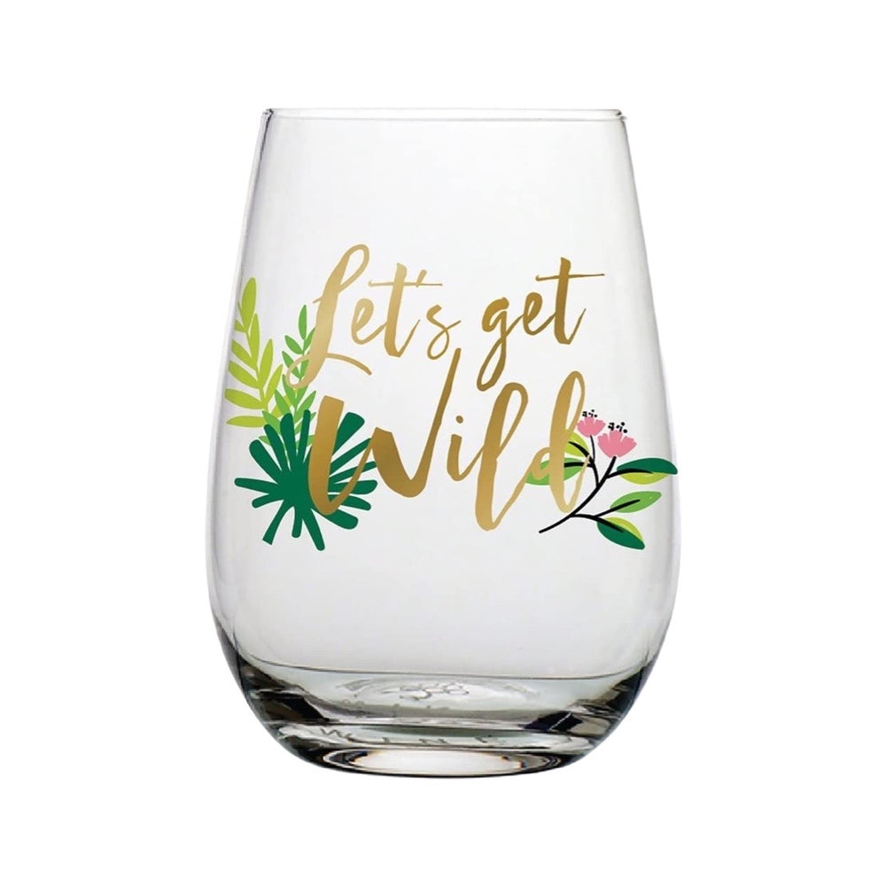 Let's Get Wild Wine Glass