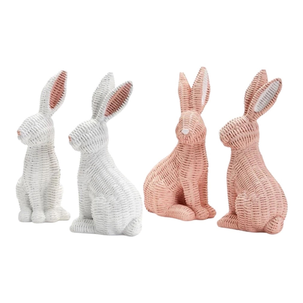 Hello Easter Basket Weave Pattern Bunnies