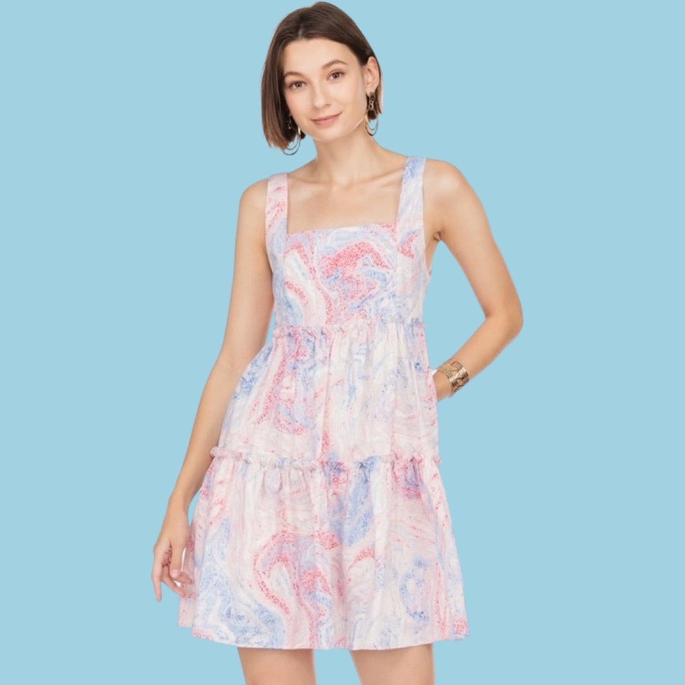 
            
                Load image into Gallery viewer, Marble Print Tiered Dress
            
        