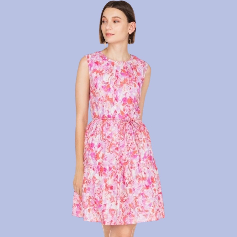 
            
                Load image into Gallery viewer, Pink Hues Braid Belt Cupcake Dress
            
        