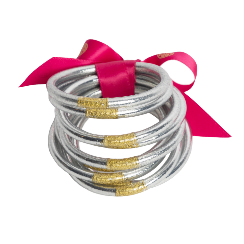 
            
                Load image into Gallery viewer, SILVER ALL WEATHER BANGLES® (AWB®) - SERENITY PRAYER
            
        