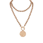 The Theresa Wood Bead Disc Necklace