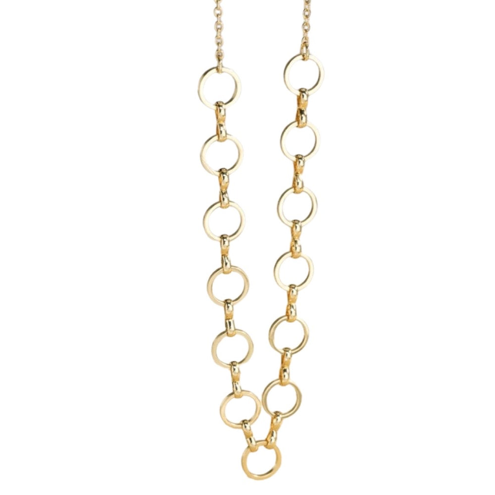 Metal Circle Linked Chain Necklace