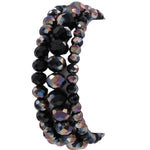 The Anna Black Abalone Faceted Bead Bracelet Set