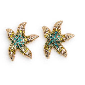 Starfish Bali Hai Crystal Embellished Earrings