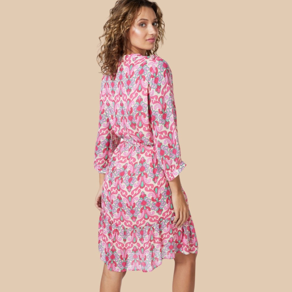 Pink Print Shimmer Dress