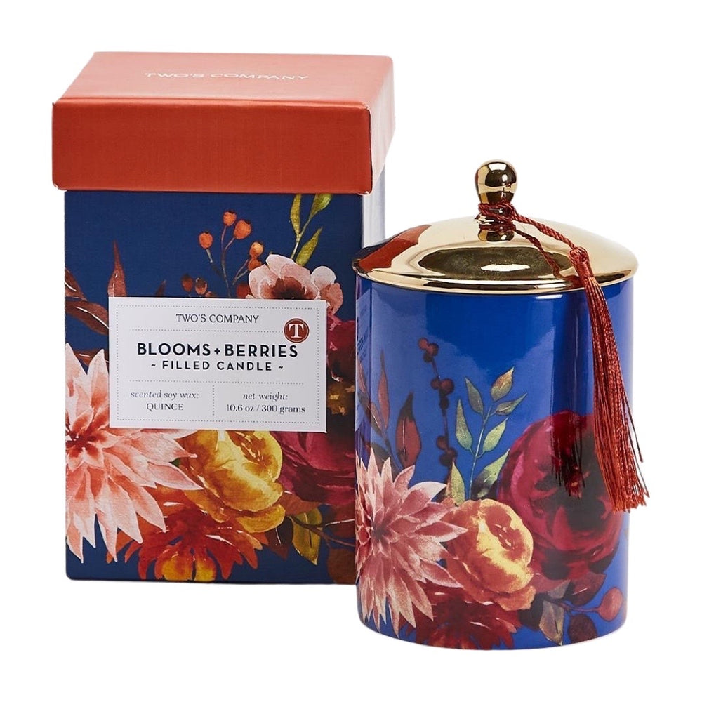 Blooms and Berries Quince Scented Lidded Candle in Gift Box