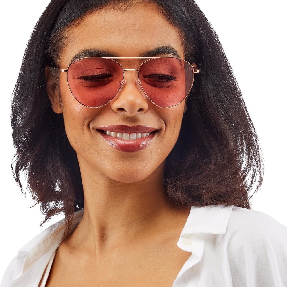 Coming Up Roses Metal Framed Aviator Style Sunglasses